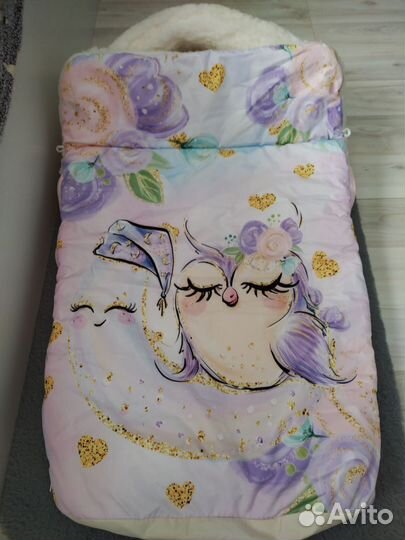 Зимний конверт в коляску на овчине