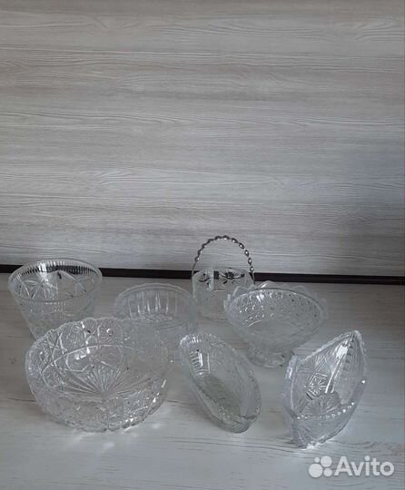 Конфетница. Хрусталь. СССР