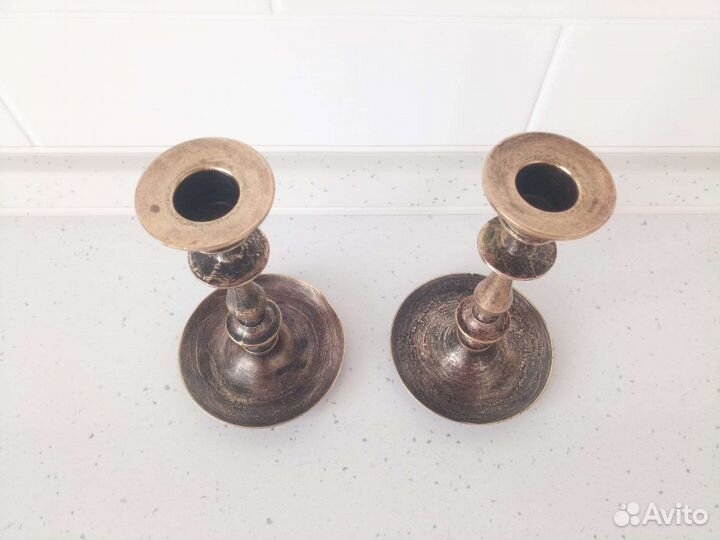 Старинные бронзовые подсвечники