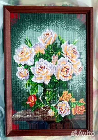 Ручная вышивка крестом Цветы