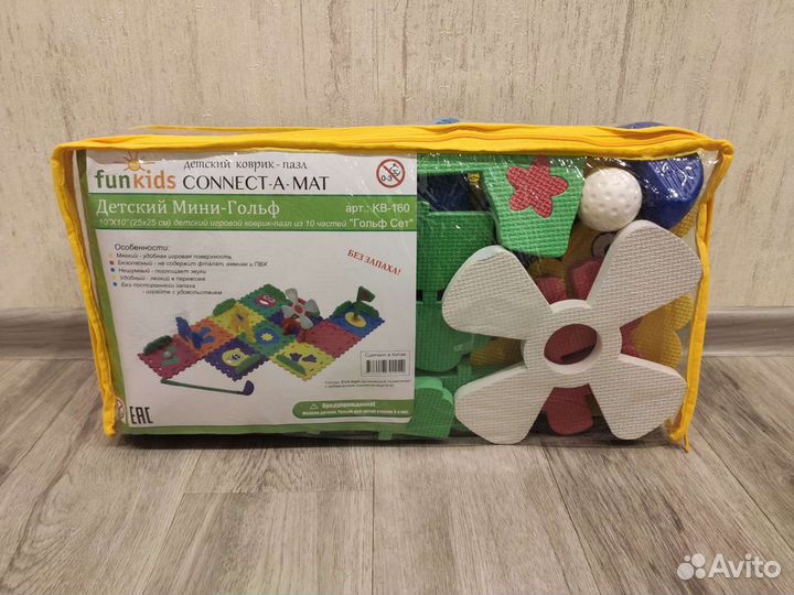 Детский коврик пазл мини гольф новый