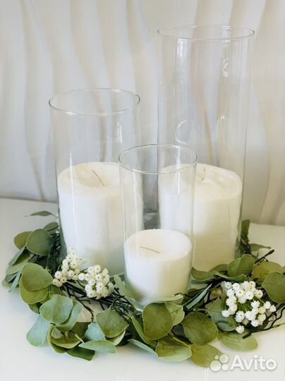Вазы /насыпные свечи /аренда свадебного декора