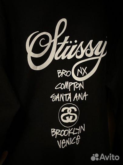 Зип худи Stussy World Tour black zip hoodie