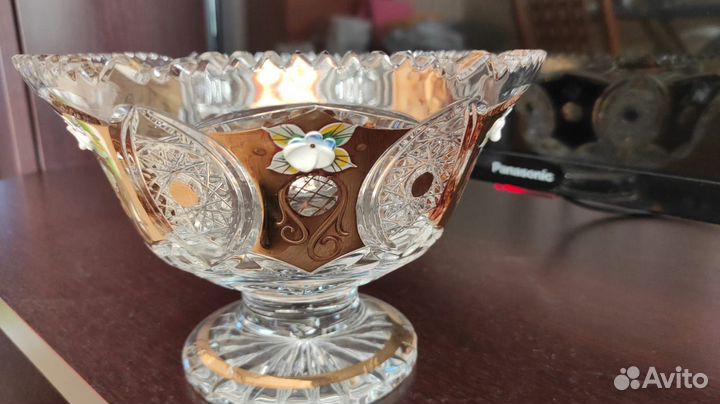 Хрустальная ваза богемия