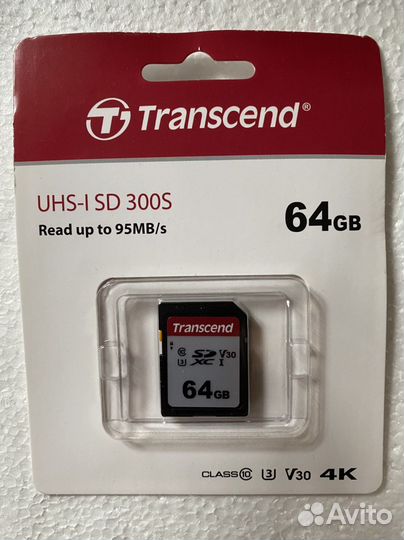 Карта памяти Transcend sdxc 64GB новая