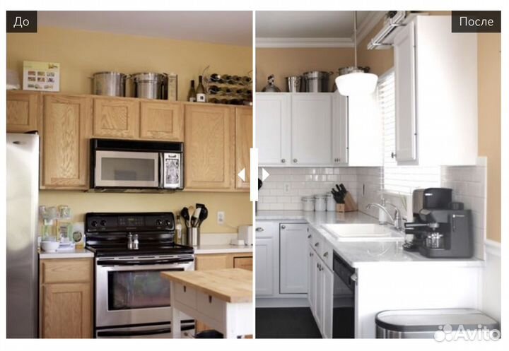 Замена фасадов столешницы кухни