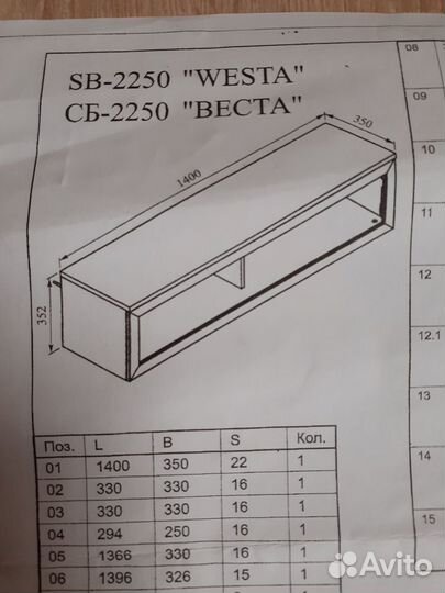 Продажа навесной полки