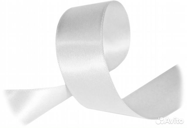 Сатиновая лента с тканым краем 10мм х 200 м, белая