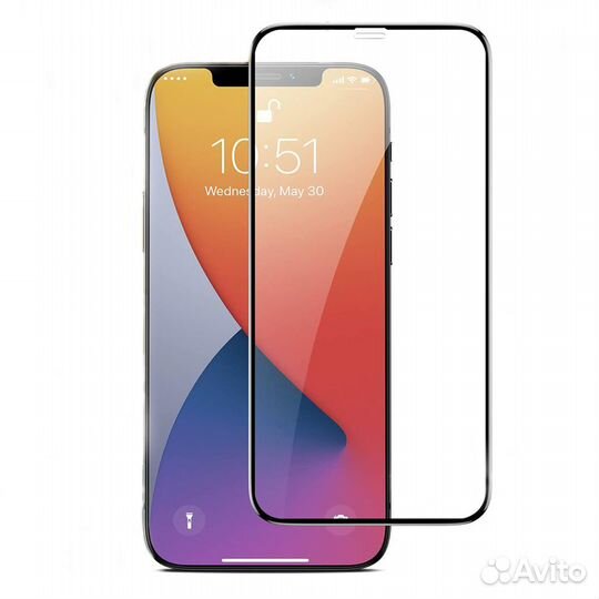 Защитное стекло 9D для iPhone 12 Mini (черный)