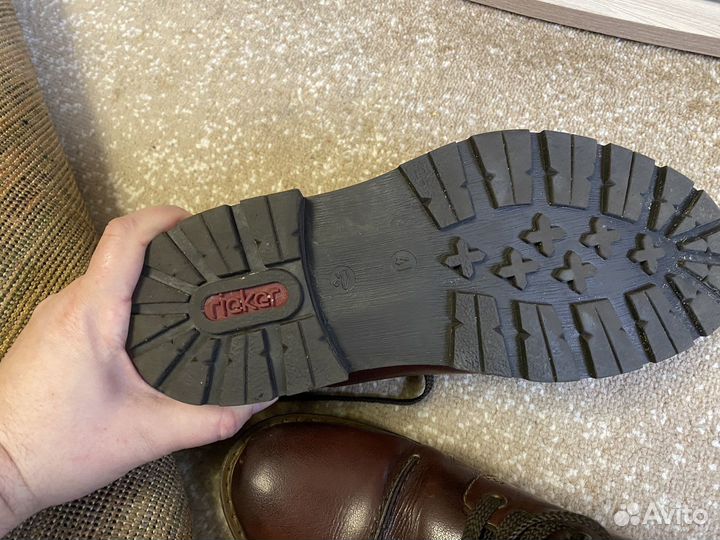 Полуботинки мужские зимние Rieker кожа