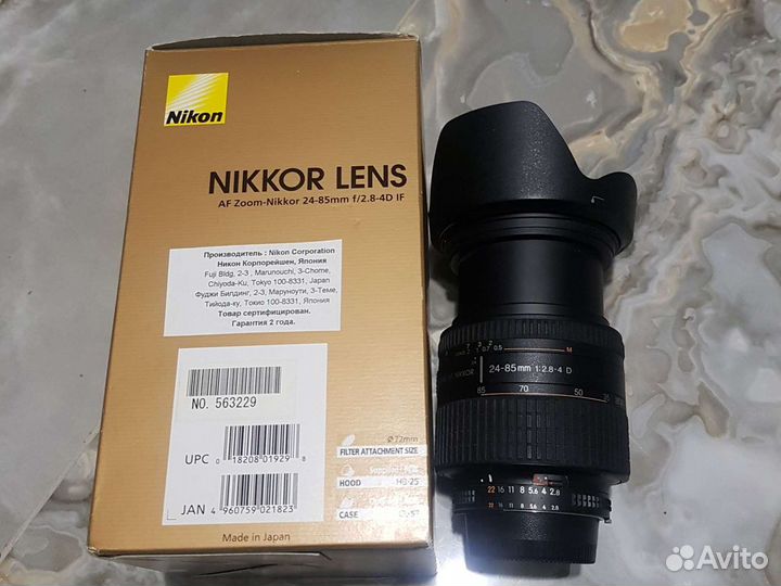 Объектив Nikon nikkor 24-85mm f/2.8-4