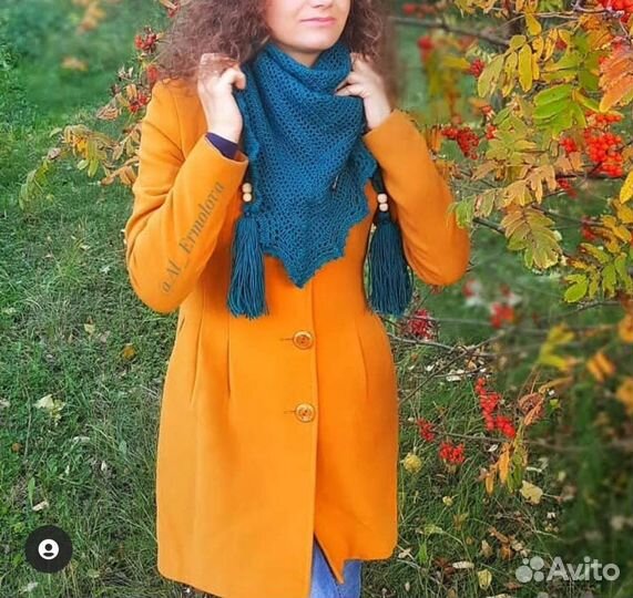 Шарф под пальто, снуд, косынка вязаная, бактус