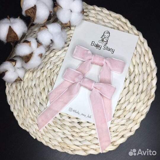 Бархатные бантики ручной работы