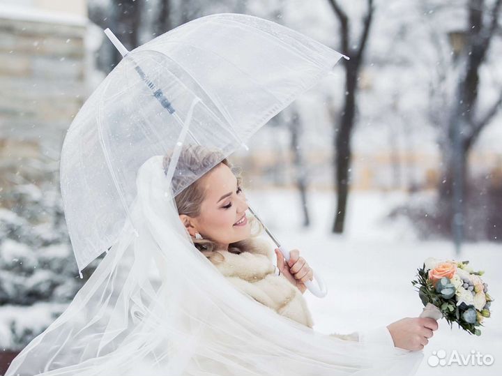 Зонт свадебный прозрачный для фотосессии