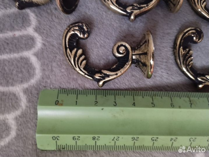 Старинный, винтажный бронзовый крючок, вешалка