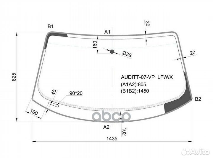Стекло лобовое audi TT 06-14 auditt-07-VP LFW/X