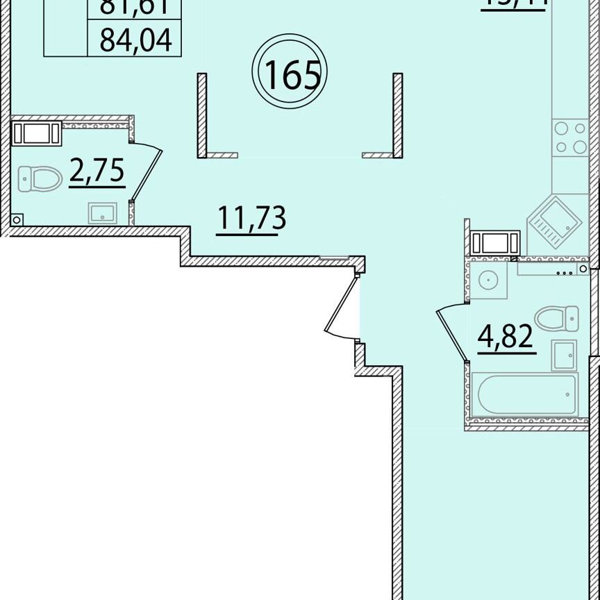 3-к. квартира, 79,2 м², 3/4 эт.