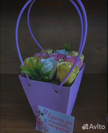 Букет из мыльных роз