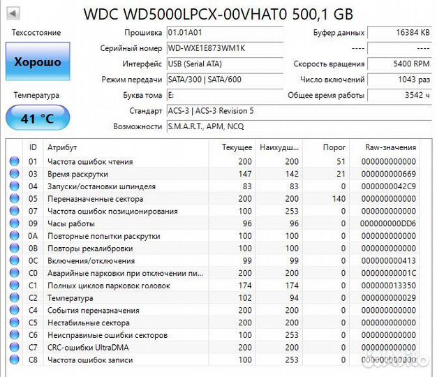 Жесткий диск 500 Гб для ноутбука