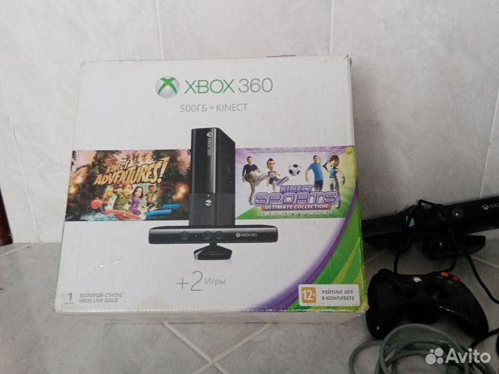 Xbox 360 500gb + kinect + 2 джостика