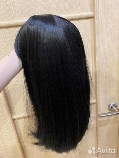 Парик черный с челкой новый