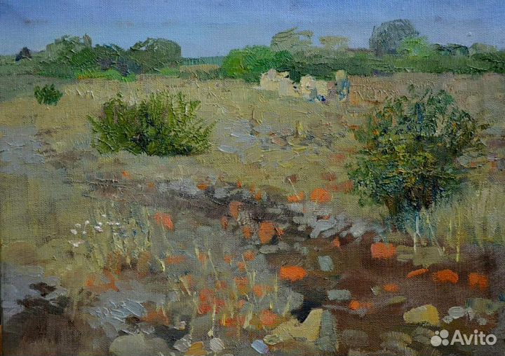 Картина маслом на холсте цветы / пейзаж