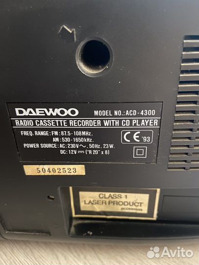 Магнитофон daewoo кассетный с CD плейером