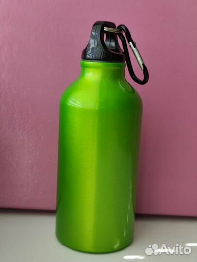 Бутылка для воды алюминиевая с карабином