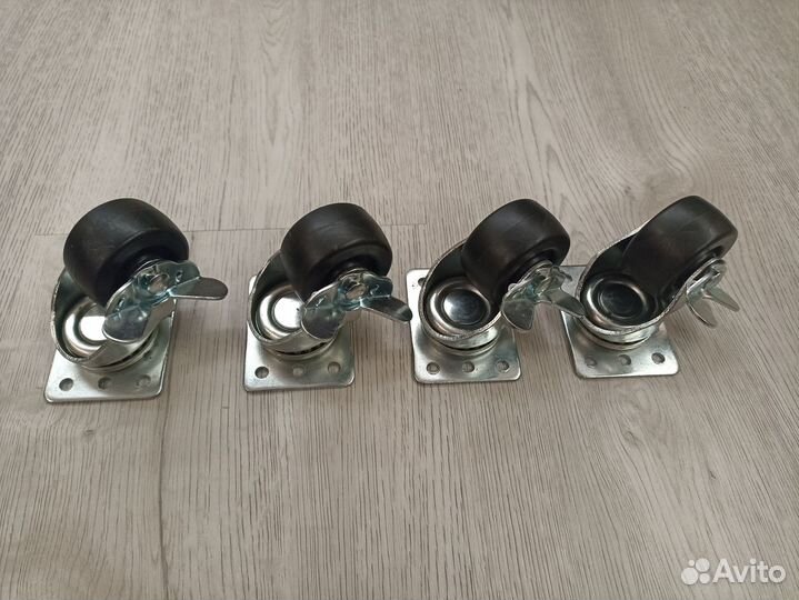 Мебельные колёсики с тормозом, усиленные, 4 шт