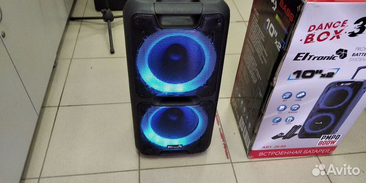 Eltronic 20-14 мощная колонка с двумя радиомикр