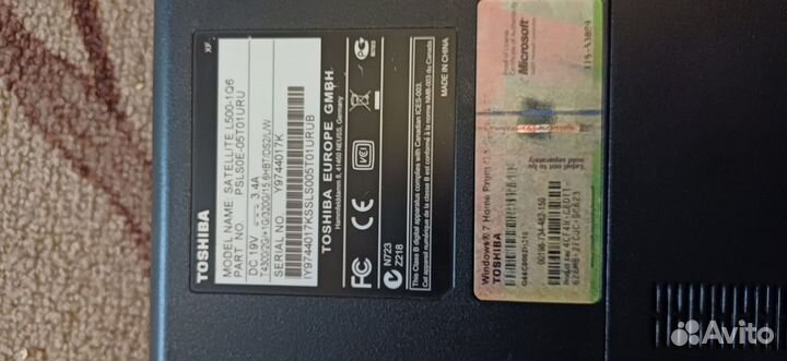 Toshiba satellite L500-1Q6