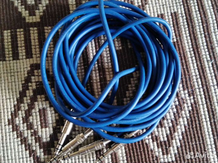 Аудиокабель джек - джек 6,3 мм стерео