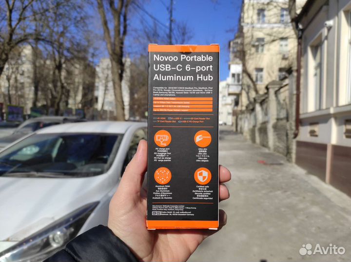 USB Hub (хаб) для макбука Novoo USB-C 6 в 1 Новый