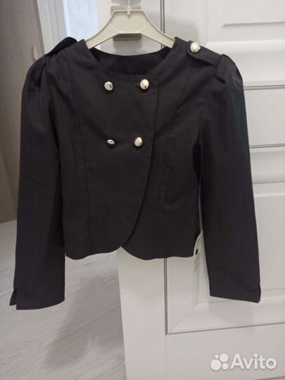 Пиджак на подклале 134 р, серый