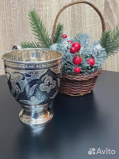 Кружка из серебра 925 пробы на 340 мл