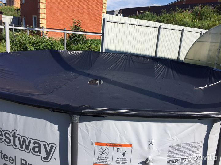 Бассейн 366х122 bestway, лестница, тент, насос