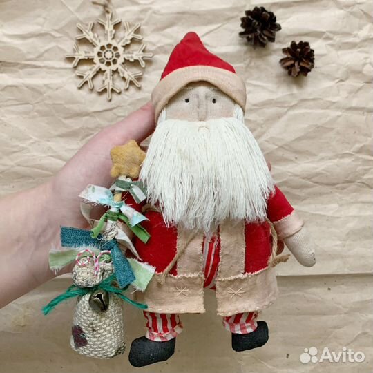 Дед мороз. Текстильная интерьерная игрушка