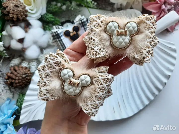 Бантики для волос блеск