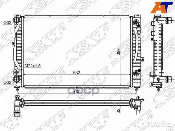 Радиатор audi A4/S4 1.6/1.8/1.8T/1.9TD 94-00/AU