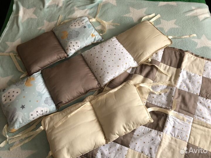 Бортики в детскую кроватку и балдахин