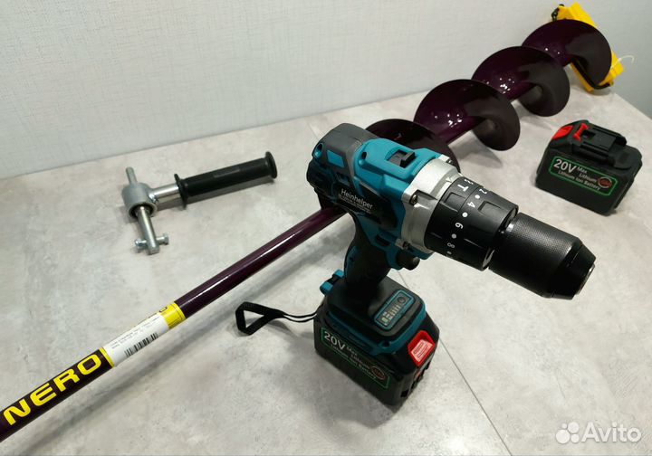 Ледобур Шуруповёрт 120Nm + Шнек Неро 150R, Адаптер