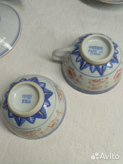 Рисовый фарфор.Чайные пары. Дракон. Китай