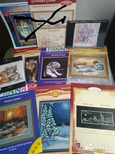 Остатки наборов для вышивки,схемы