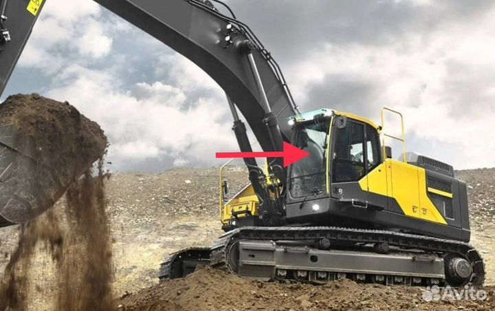 Стекло лобовое верхнее на экскаватор Volvo EC 750