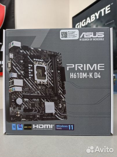 Новые с гарантией, asus prime H610M-K D4, 1700