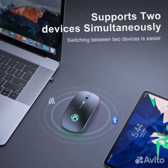 Мышь беспроводная аккумуляторная с RGB-подсветкой