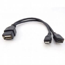 Переходник OTG Micro USB с доп. питан в Micro USB