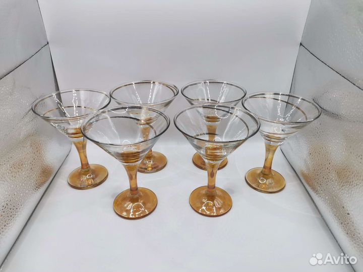 Бокалы фужеры для Мартини Медовое стекло СССР