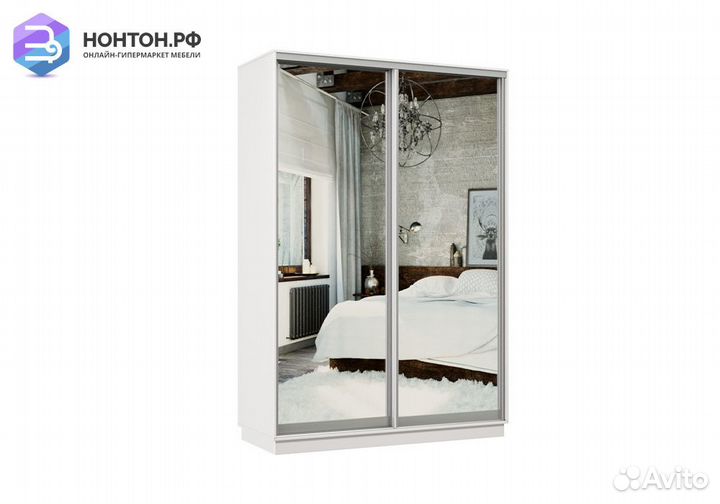 Шкаф-купе двухдверный Арго белый