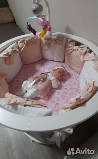 Детская кроватка трансформер круглая